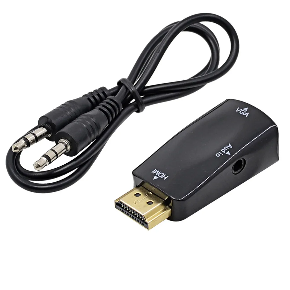 Переходник hdmi-vga адаптер с коннектором HDMI2VGA и аудиокабелем usb-кабель sata