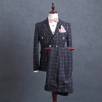 2017new arrival set suit male occupation groom dress high qualtiy fashion Double breasted blue Plaid luxury men plus size XS-5XL
2017new arrival set suit male occupation groom dress high qualtiy fashion Double breasted blue Plaid luxury men plus size XS-5XL