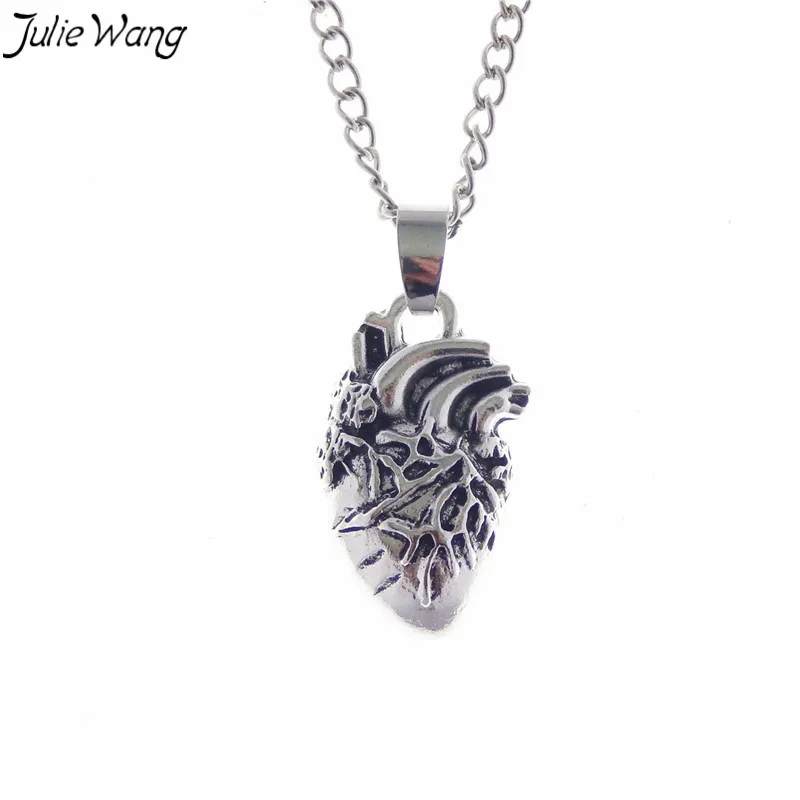 Julie Wang 1PC Silver Tone One Side Heart Vivid Organ Nice Detail Pendant Necklace Cool Punk Style Jewelry Party Accessory
Julie Wang 1PC Silver Tone One Side Heart Vivid Organ Nice Detail Pendant Necklace Cool Punk Style Jewelry Party Accessory