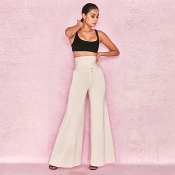 2018 New Style Summer Bandage Pants Fashion Beige High Waist Trousers Women Wide Leg Pants Casual Womens Clothing Wholesale
2018 New Style Summer Bandage Pants Fashion Beige High Waist Trousers Women Wide Leg Pants Casual Womens Clothing Wholesale