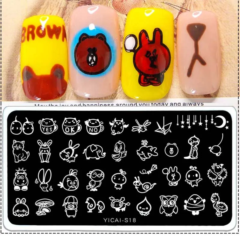 1pc Rectangle Nail Stamping Plates Cute Panda Rabbit Bear Love Image Pattern Printing Plate For Manicure Stencil
1pc Rectangle Nail Stamping Plates Cute Panda Rabbit Bear Love Image Pattern Printing Plate For Manicure Stencil