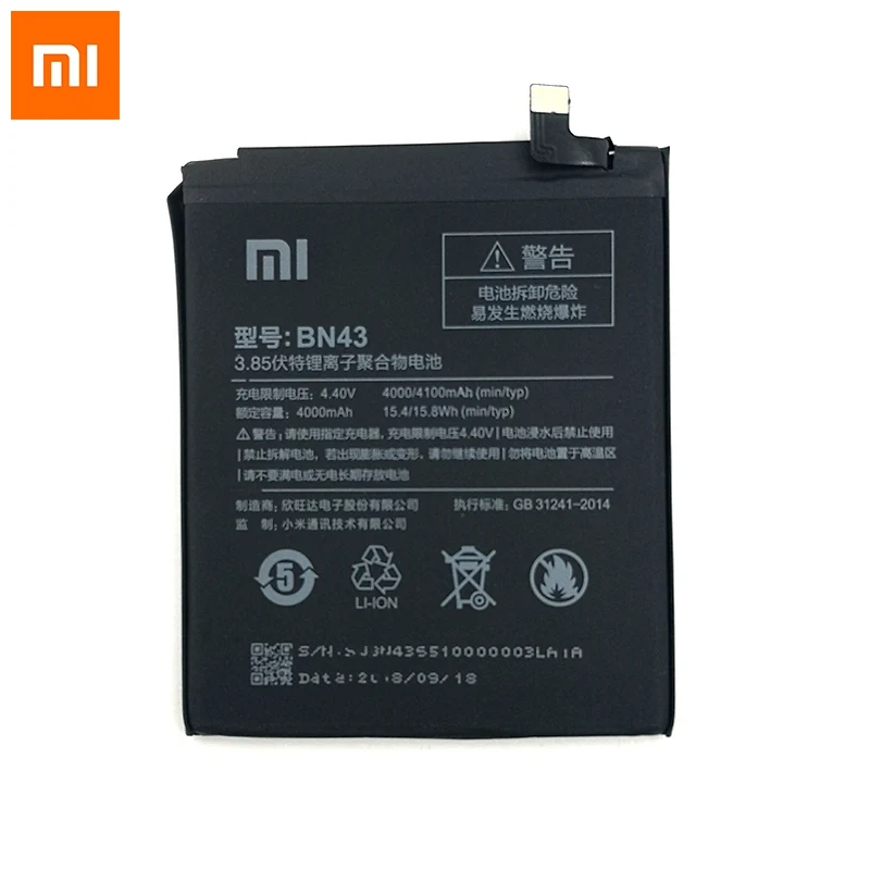 Xiaomi 100% Original BN43 4100mAh For Xiaomi Redmi Note 4X Snapdragon 625 / Note 4 global Snapdragon 625 High quality battery
Xiaomi 100% Original BN43 4100mAh For Xiaomi Redmi Note 4X Snapdragon 625 / Note 4 global Snapdragon 625 High quality battery