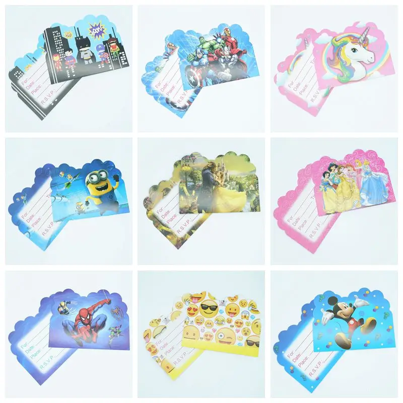 10PCS Mickey Theme Party Paper Invitation Card Birthday Party Decorations Kids Emoji Trolls Baby Shower Supplies Party Favors
10PCS Mickey Theme Party Paper Invitation Card Birthday Party Decorations Kids Emoji Trolls Baby Shower Supplies Party Favors