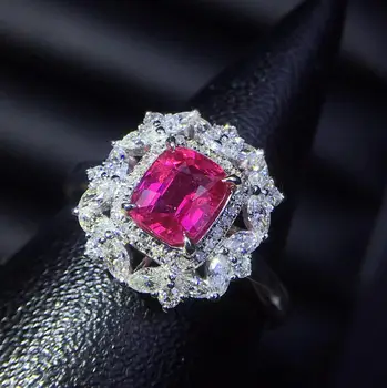 Fine Jewelry Pure 18 K Real Natural Unheat Red Ruby Gemstones 1.04ct Diamond Wedding Engagement Female Rings for Women Fine Ring
Fine Jewelry Pure 18 K Real Natural Unheat Red Ruby Gemstones 1.04ct Diamond Wedding Engagement Female Rings for Women Fine Ring