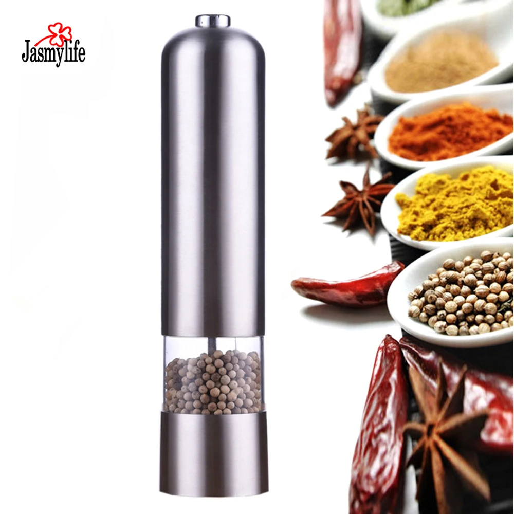 Stainless Steel Electric Pepper Grinder spices mills Easy Salt Spice Herb Mills Grinder Salt Pepper Mills Cooking Accessories
Stainless Steel Electric Pepper Grinder spices mills Easy Salt Spice Herb Mills Grinder Salt Pepper Mills Cooking Accessories