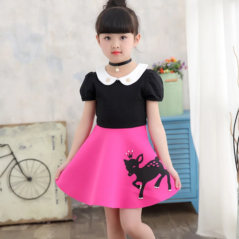 Cute Deer Pattern Little Girl Dress Doll Collar Patchwork Dress Girl Birthday Party Wear Kids Clothes Children Summer Mini Dress
Cute Deer Pattern Little Girl Dress Doll Collar Patchwork Dress Girl Birthday Party Wear Kids Clothes Children Summer Mini Dress
