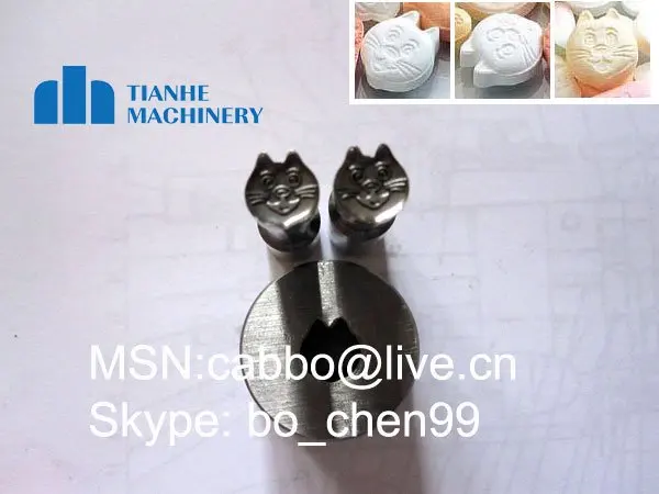 punch / cartoon shape die / cat face mold for tablet press machine / Customized punch for tablet press
punch / cartoon shape die / cat face mold for tablet press machine / Customized punch for tablet press