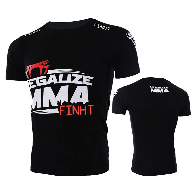 

2018 New Legalize Short-sleeves Russia T-shirt Men MMA fight wear UFC Fighting Fitness Muay Thai T Shirts Sanda Mens Clothing