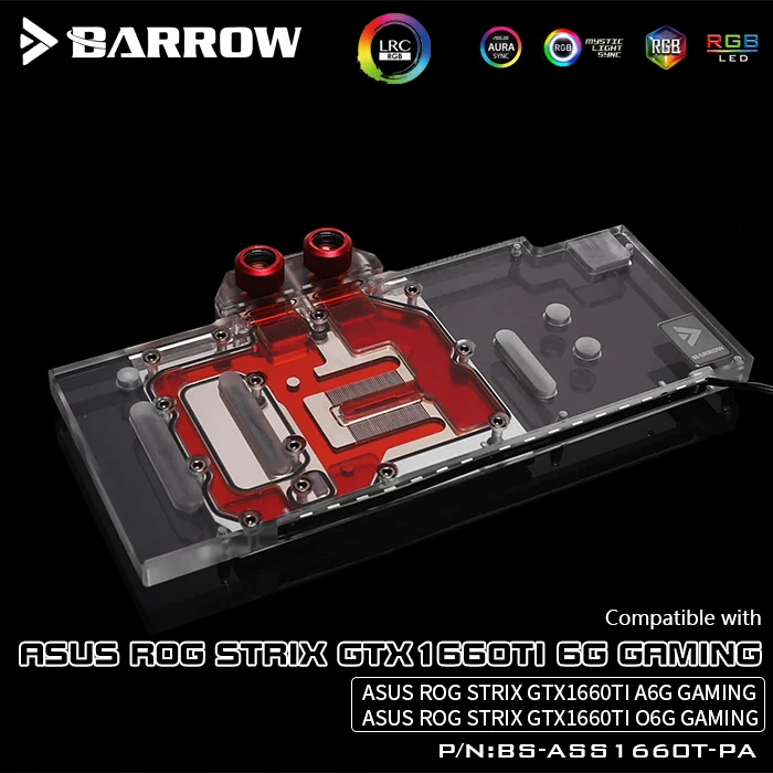 Barrow BS-ASS1660T-PA, Full Cover Graphics Card Water Cooling Blocks,For Asus Rog Strix GTX1660Ti 6G/A6G/O6G Gaming
Barrow BS-ASS1660T-PA, Full Cover Graphics Card Water Cooling Blocks,For Asus Rog Strix GTX1660Ti 6G/A6G/O6G Gaming