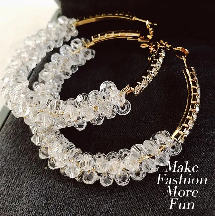 SHIFEEL 2018 New Fashion 925 silver needle Crystal weaving ring Rhinestone Large circle Earrings Wild Long Pendientes For Women
SHIFEEL 2018 New Fashion 925 silver needle Crystal weaving ring Rhinestone Large circle Earrings Wild Long Pendientes For Women