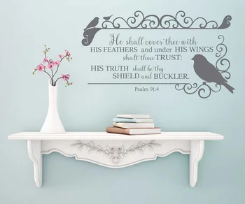 Psalm 91:4 Bible verses Spanish vinyl wall stickers Christian living room bedroom wall stickers decorative wallpaper 2SJ2
Psalm 91:4 Bible verses Spanish vinyl wall stickers Christian living room bedroom wall stickers decorative wallpaper 2SJ2