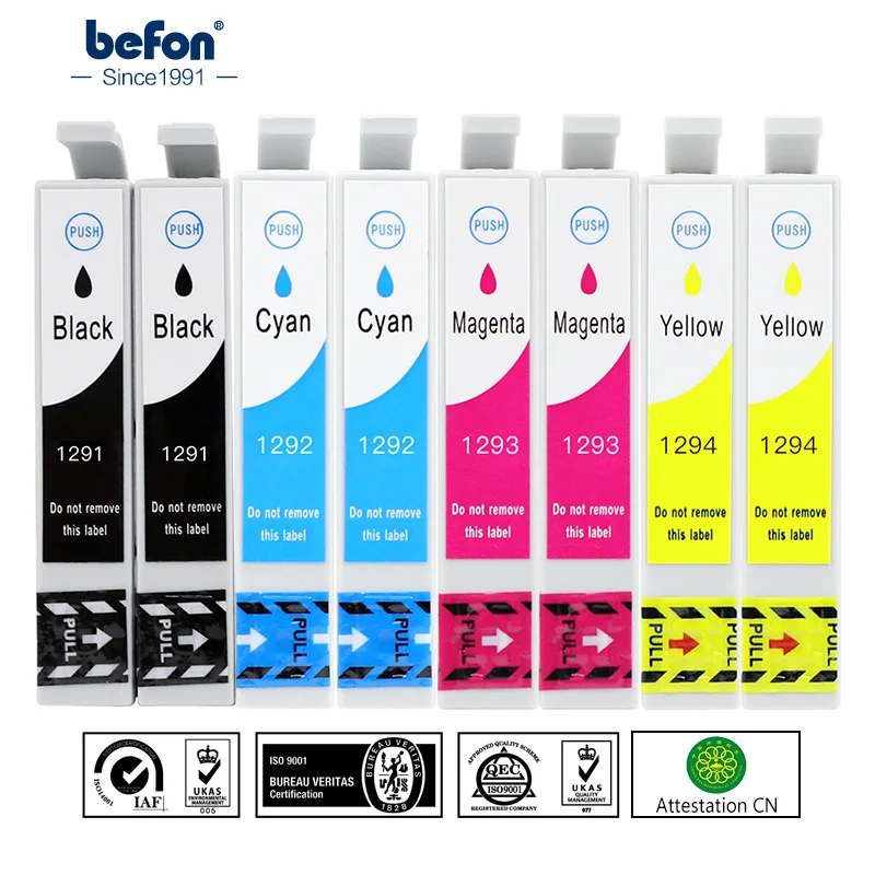 befon x8 Full Ink Cartridge Replacement for Epson T1291 T 1291 12XL 12 XL Ink Cartridge for Stylus SX420W SX425W SX525WD SX230
befon x8 Full Ink Cartridge Replacement for Epson T1291 T 1291 12XL 12 XL Ink Cartridge for Stylus SX420W SX425W SX525WD SX230