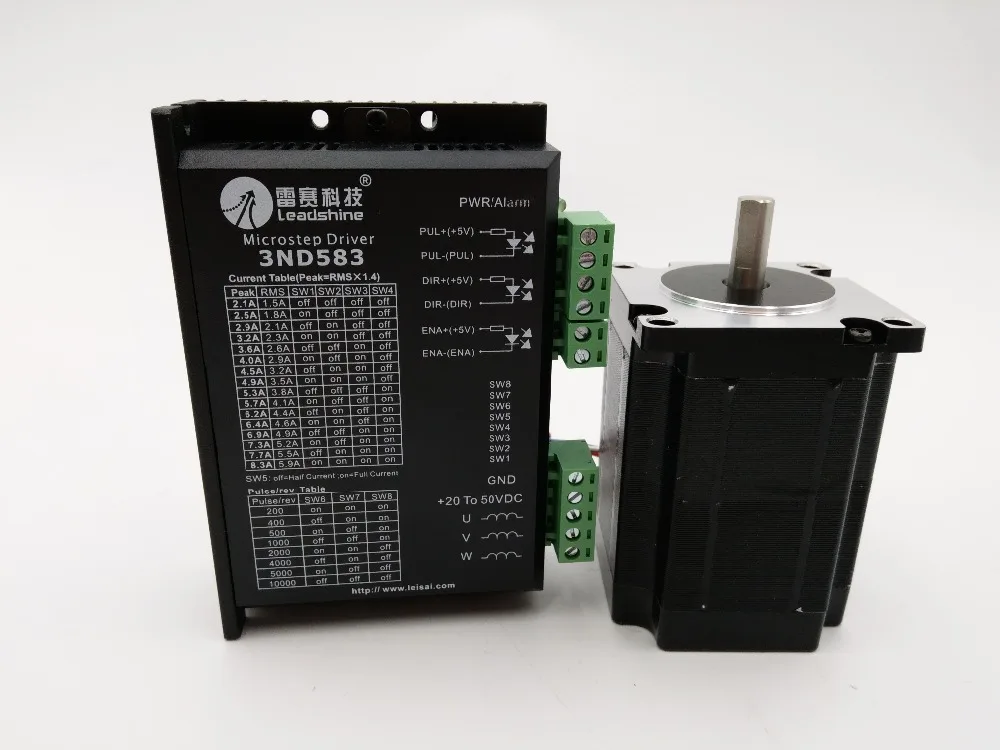 CNC Stepper Motor Drive Leadshine 3ph NEMA23 57mm 1.5NM 20~50VDC 5.2A For Engraving Machine 573S15+3ND583
CNC Stepper Motor Drive Leadshine 3ph NEMA23 57mm 1.5NM 20~50VDC 5.2A For Engraving Machine 573S15+3ND583