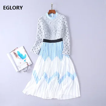 Top Grade New 2018 Autumn Winter Evening Party Swing Dresses Women Pleated Patchwork Long Sleeve Hollow Out Embroidery Dress
Top Grade New 2018 Autumn Winter Evening Party Swing Dresses Women Pleated Patchwork Long Sleeve Hollow Out Embroidery Dress
