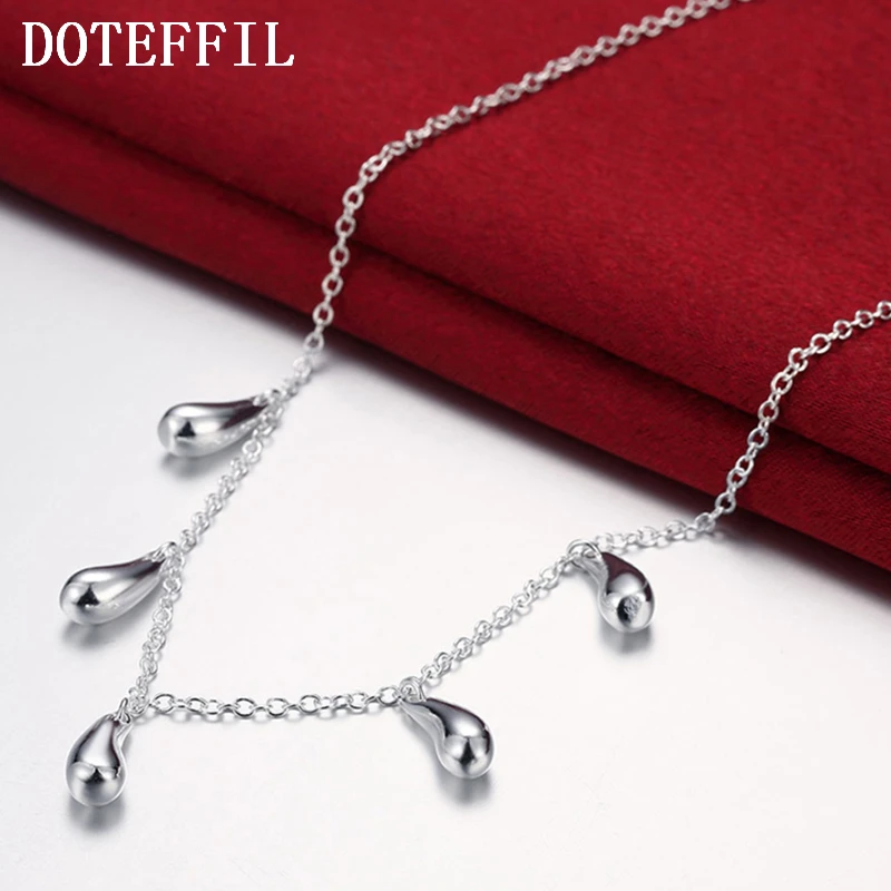 925 Silver Color Solid Water Drop Necklaces Pendants New Fine Fashion Jewelry Charms Choker 18 inch Long Chain For Women
925 Silver Color Solid Water Drop Necklaces Pendants New Fine Fashion Jewelry Charms Choker 18 inch Long Chain For Women