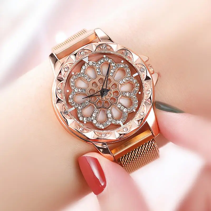 New Lucky Women Bracelet Watches Luxury Rose Gold Rotating Dial Quartz Clock Fashion Magnetic Wristwatches relogio feminino 2019
New Lucky Women Bracelet Watches Luxury Rose Gold Rotating Dial Quartz Clock Fashion Magnetic Wristwatches relogio feminino 2019