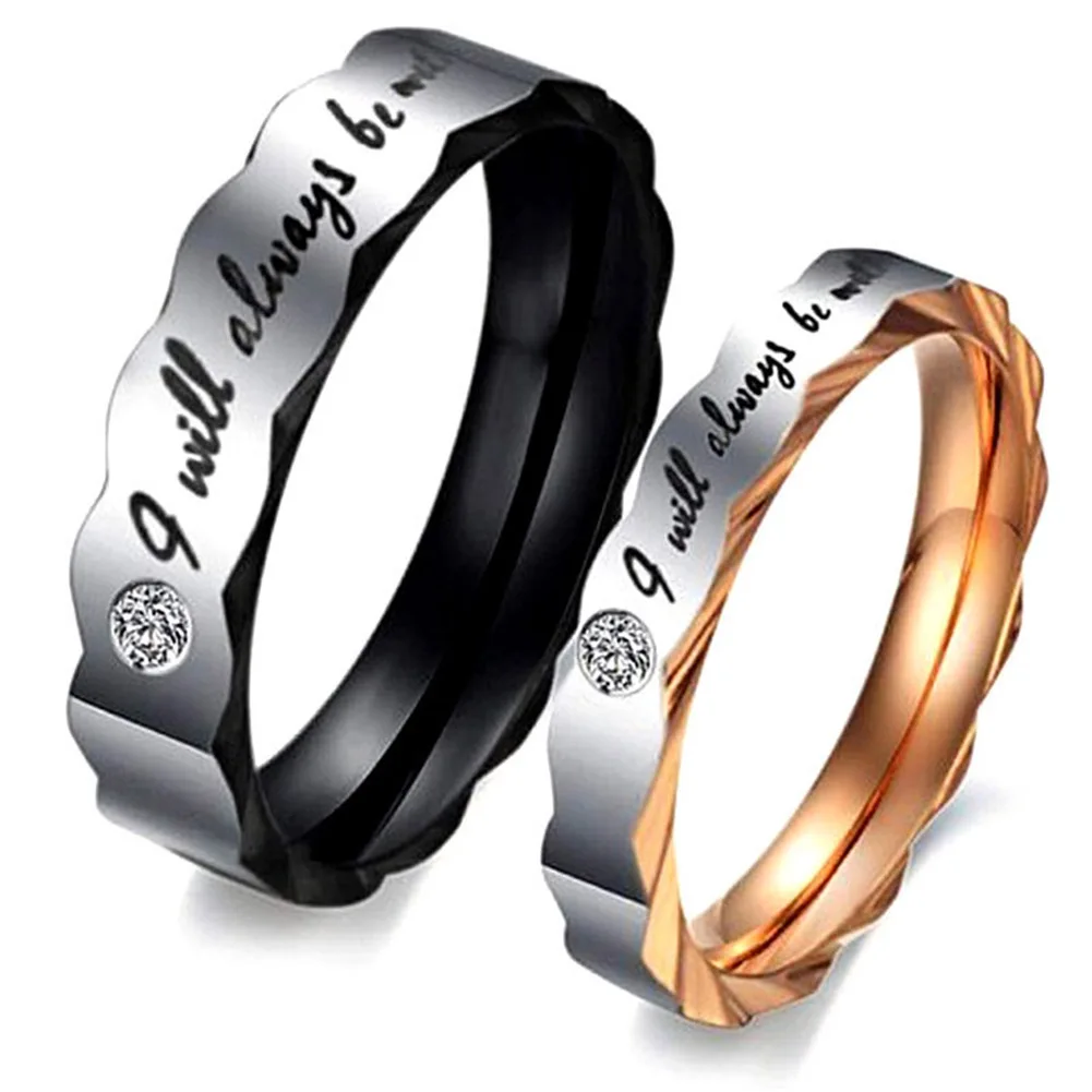 1 Pc Lovers Ring Couple Letter 'I Will Always Be with You' Couples Promise Rings Engagement Wedding Rings
1 Pc Lovers Ring Couple Letter 'I Will Always Be with You' Couples Promise Rings Engagement Wedding Rings