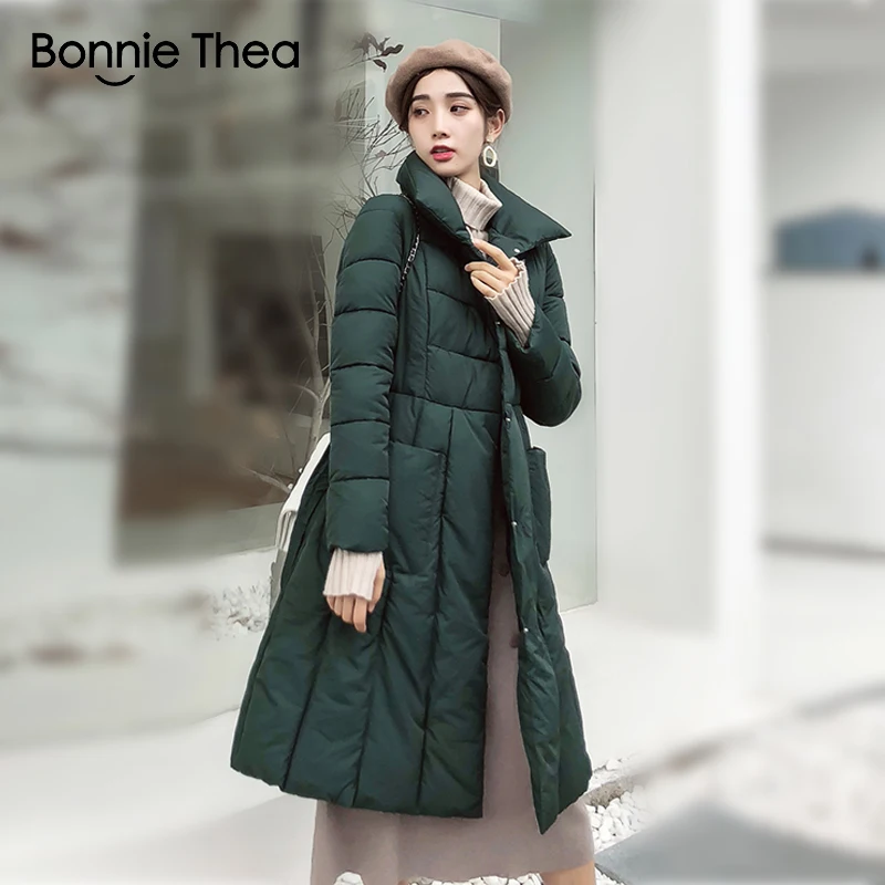 Bonnie Thea winter X-Long Parkas jacket coat women warm Casual Skirt long Female Womens Outwear 2018 | Женская одежда