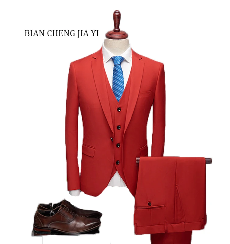 New High Quality Red Men's Suits Slim Fit Casual Business Dress Suits Men Clothes 2019 Solid Formal Wear Wedding Groom Tuxedos
New High Quality Red Men's Suits Slim Fit Casual Business Dress Suits Men Clothes 2019 Solid Formal Wear Wedding Groom Tuxedos