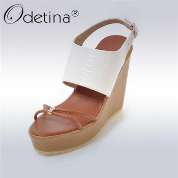 Odetina New Fashion Lady Sexy Platform Sandals Women Wedge High Heels Band Open Toe Buckle Back Strap Summer Shoes Plus Size 43 
Odetina New Fashion Lady Sexy Platform Sandals Women Wedge High Heels Band Open Toe Buckle Back Strap Summer Shoes Plus Size 43