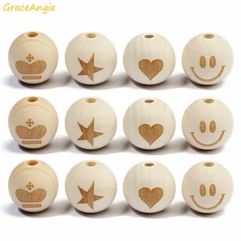 GraceAngine 20Pcs/pack DIY Jewelry Accessories Round Wooden Beads Variety Patterns Smile/Star for Women Girl Jewelry
GraceAngine 20Pcs/pack DIY Jewelry Accessories Round Wooden Beads Variety Patterns Smile/Star for Women Girl Jewelry
