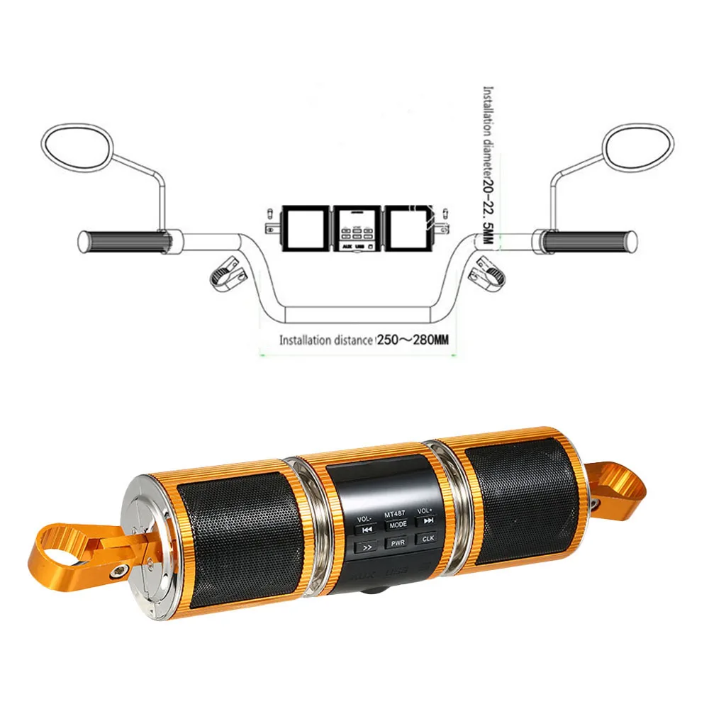 MT487 Motorcycle MP3 Music Player BT Speaker FM Radio Waterproof Adjustable Bracket Stereo Audio Player Car Styling
MT487 Motorcycle MP3 Music Player BT Speaker FM Radio Waterproof Adjustable Bracket Stereo Audio Player Car Styling