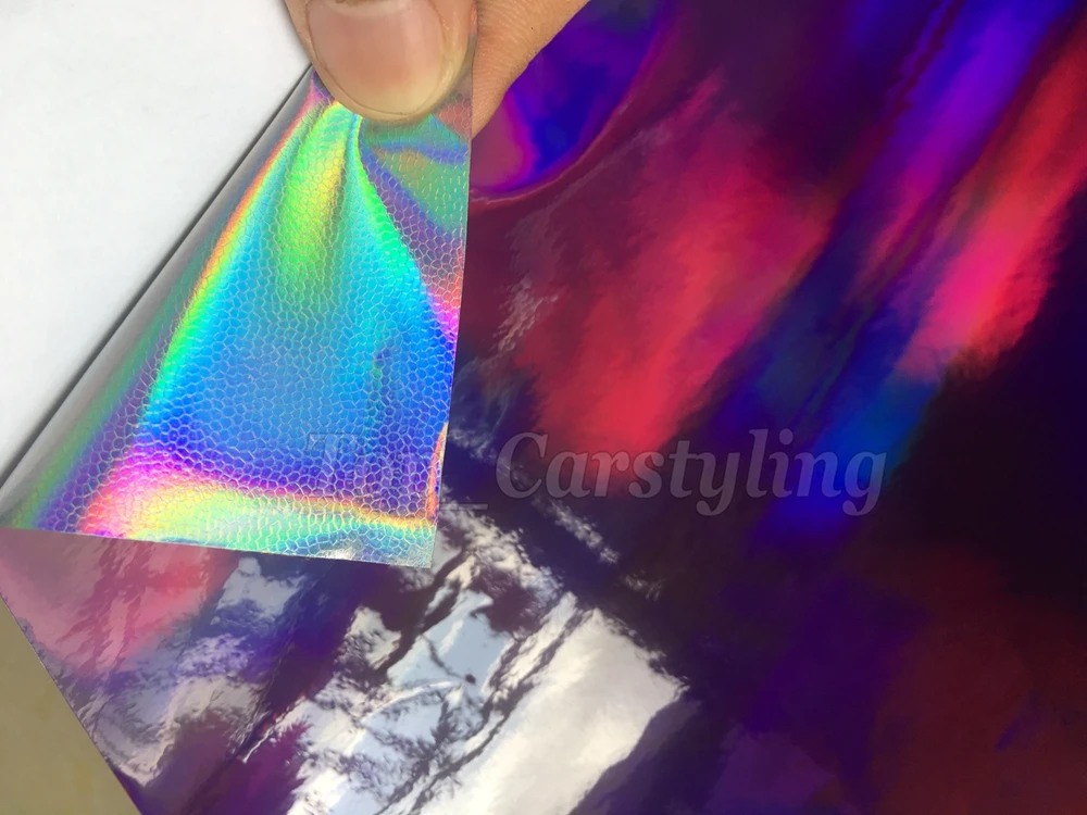 Purple holographic chrome vinyl sticker wrap sheet 3M Avery Arlon Vinyl Sticker foile wrap sheet (7)