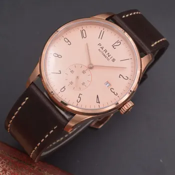 Parnis 42mm watch Rose gold case calendar Automatic mechanical men watch Seagull Movement PN607 
Parnis 42mm watch Rose gold case calendar Automatic mechanical men watch Seagull Movement PN607