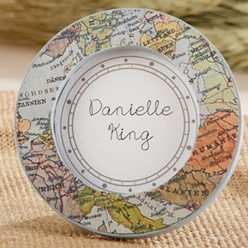 

100pcs "Our Adventure Begins" Vintage Map Photo Frame World Map Place Card Holder Wedding Table Decoration FREE SHIPPING wa3462