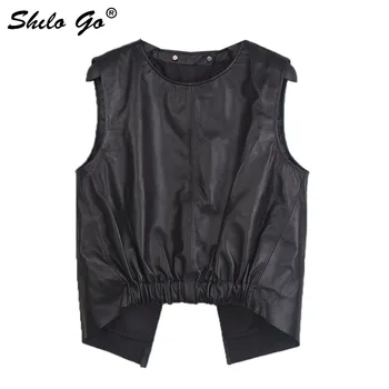 SHILO GO Leather Blouse Autumn Fashion sheepskin genuine leather blouse sleeveless black single breasted hollow asymmetrical
SHILO GO Leather Blouse Autumn Fashion sheepskin genuine leather blouse sleeveless black single breasted hollow asymmetrical