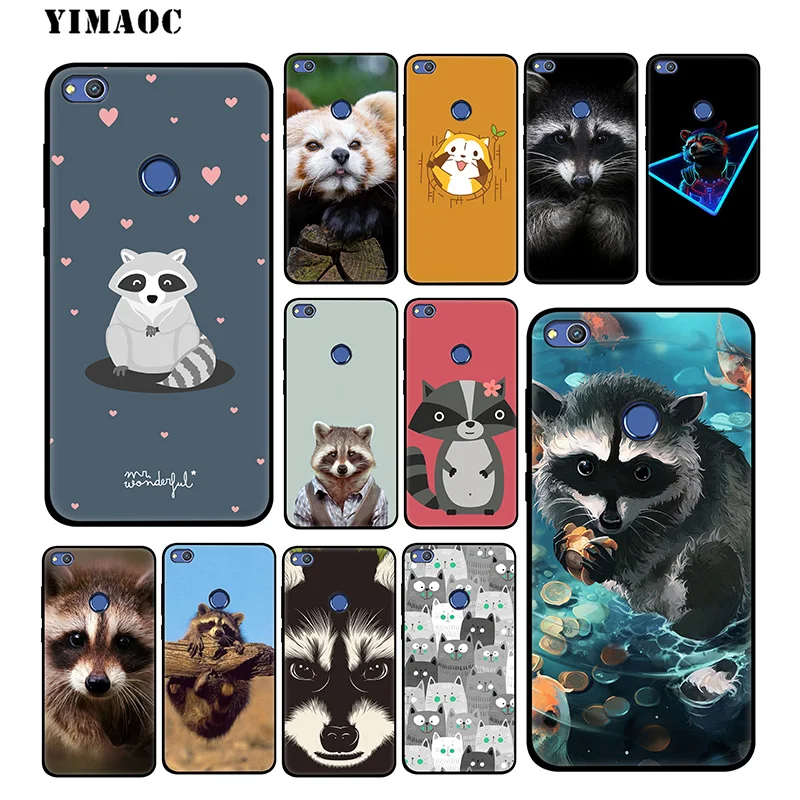 

YIMAOC Animal Raccoon Art Soft Case for Huawei Honor View 20 10 8X 8 8C 6A 7A 7X 7C Lite Pro Y9 Y7 Y6 Prime 2018 2017 Honor 20