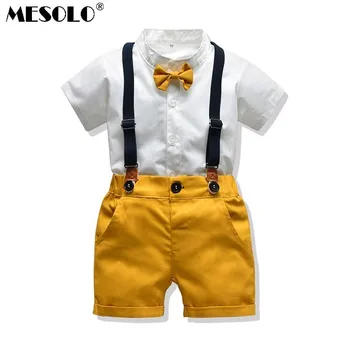 MESOLO Ins explosion models spring and summer new boy gentleman suit shirt short-sleeved bow tie strap shorts suit
MESOLO Ins explosion models spring and summer new boy gentleman suit shirt short-sleeved bow tie strap shorts suit