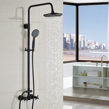 Modern 8" Brass Rainfall Mixer Valve Shower Faucet Set Wall Mount Two Handle Bathroom Mixer Taps
Modern 8" Brass Rainfall Mixer Valve Shower Faucet Set Wall Mount Two Handle Bathroom Mixer Taps