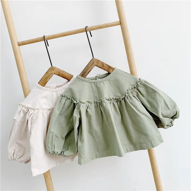 children clothing 2019 autumn new Korean long sleeved shirt baby girls solid color cotton round collar tops
children clothing 2019 autumn new Korean long sleeved shirt baby girls solid color cotton round collar tops