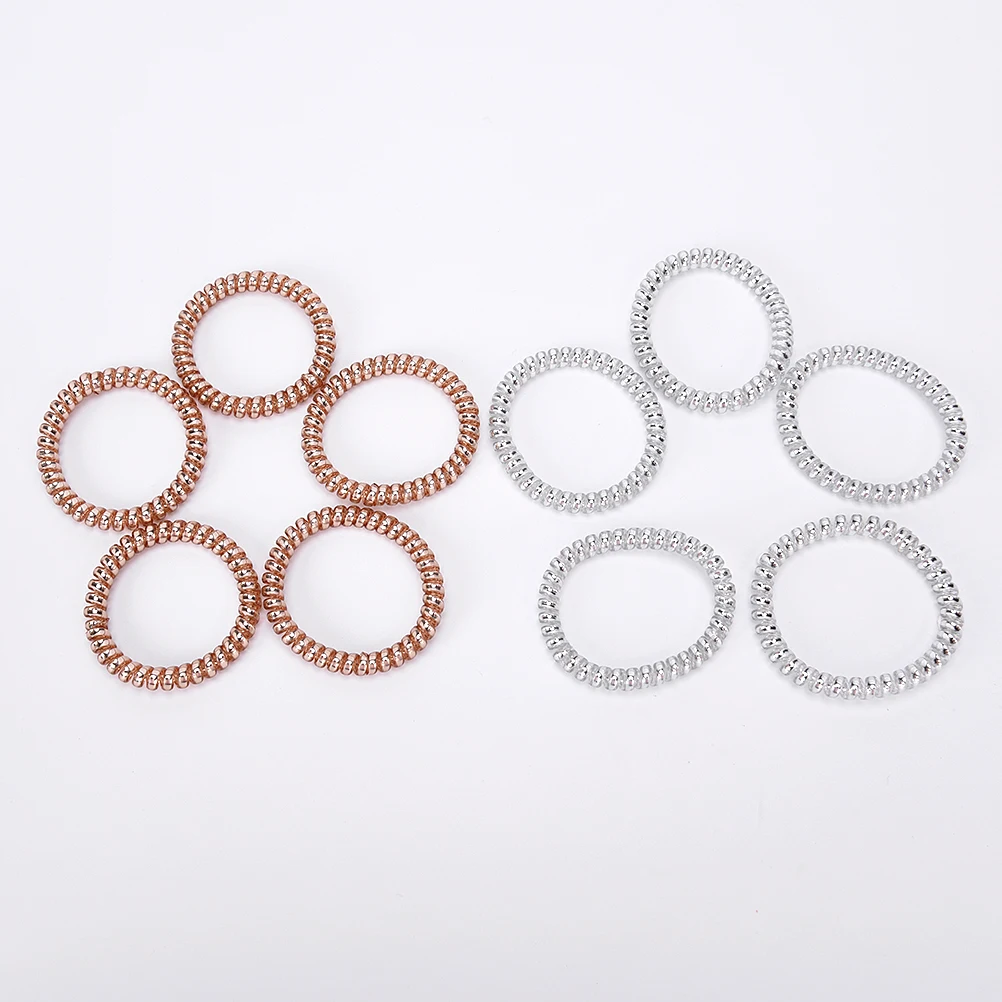 Hair Rope Gold/Silver Elastic Rubber Telephone Wire Ponytail Holder Party Hairband Hair Accessories 5Pcs
Hair Rope Gold/Silver Elastic Rubber Telephone Wire Ponytail Holder Party Hairband Hair Accessories 5Pcs