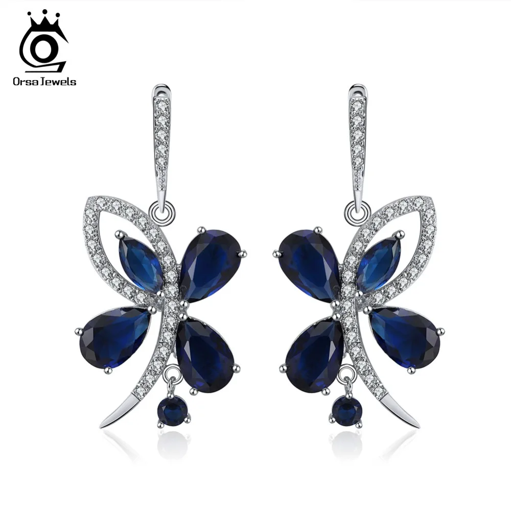 ORSA JEWELS Women Hoop Earrings Water Drop Blue And Clear AAA CZ Butterfly Pattern Prong Setting Female Engagement Jewelry OE179
ORSA JEWELS Women Hoop Earrings Water Drop Blue And Clear AAA CZ Butterfly Pattern Prong Setting Female Engagement Jewelry OE179