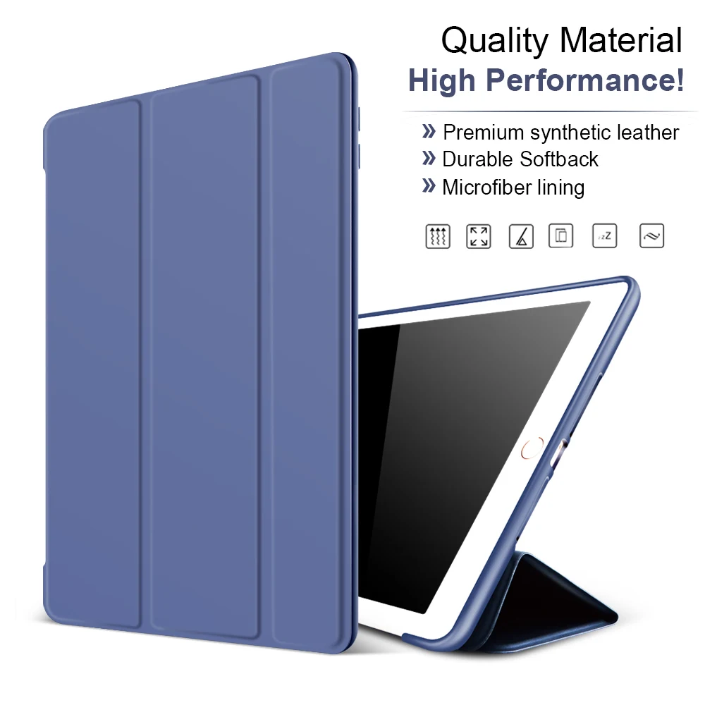 For New iPad 2017 iPad 9.7 Inch Case,Ultra Slim Lightweight Smart Case Trifold Cover Stand with Flexible Soft TPU Back Cover 3