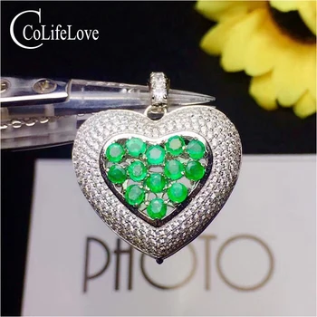 Fashion 925 Heart Pendant 13 Pcs 3 Mm Natural Emerald Pendant Sterling Silver Emerald Jewelry Gift for Woman
Fashion 925 Heart Pendant 13 Pcs 3 Mm Natural Emerald Pendant Sterling Silver Emerald Jewelry Gift for Woman