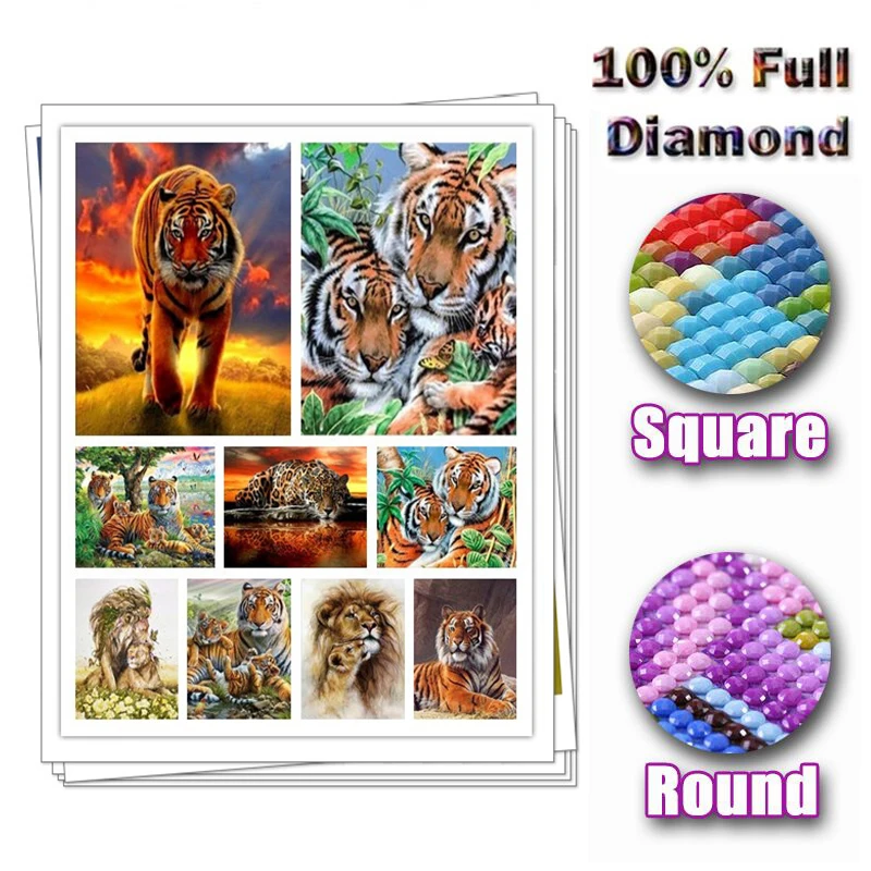 DIY 5D Diamond Mosaic Lion tiger Handmade Diamond Painting Cross Stitch Kits Diamond Embroidery Patterns Rhinestones Arts
DIY 5D Diamond Mosaic Lion tiger Handmade Diamond Painting Cross Stitch Kits Diamond Embroidery Patterns Rhinestones Arts