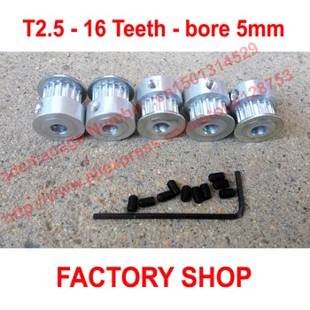 Hot Sale 5pcs 16 teeth T2.5 Timing Pulley Bore 5mm fit width 6mm T2.5 belt For RepRap Prusa Mendel Huxley CNC
Hot Sale 5pcs 16 teeth T2.5 Timing Pulley Bore 5mm fit width 6mm T2.5 belt For RepRap Prusa Mendel Huxley CNC