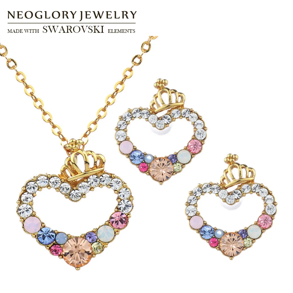 Neoglory Austria Rhinestone & Auden Rhinestone Jewelry Set Colorful Romantic Love Heart Necklace & Earrings Cute Gift Lady Sale
Neoglory Austria Rhinestone & Auden Rhinestone Jewelry Set Colorful Romantic Love Heart Necklace & Earrings Cute Gift Lady Sale