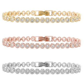 Sparkling 36 PCS Round Cut Cubic Zirconia Crystal Tennis CZ Bracelets for Women or Wedding in 3 assorted colors
Sparkling 36 PCS Round Cut Cubic Zirconia Crystal Tennis CZ Bracelets for Women or Wedding in 3 assorted colors