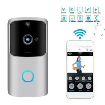 Smart Video Doorbell Wireless WiFi DoorBell IR Visual Camera Record Security System Doorbell Support APP for Android iphone 4D13
Smart Video Doorbell Wireless WiFi DoorBell IR Visual Camera Record Security System Doorbell Support APP for Android iphone 4D13