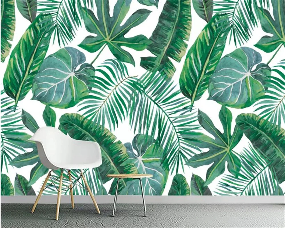 Beibehang Photo wallpaper European style Hand Painted tropical rainforest banana leaf TV background wall 3d wallpaper tapety
Beibehang Photo wallpaper European style Hand Painted tropical rainforest banana leaf TV background wall 3d wallpaper tapety