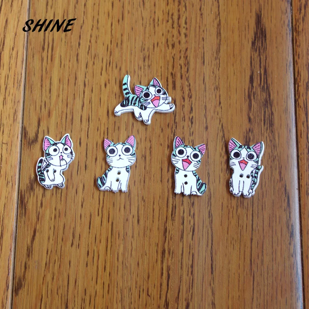 SHINE 50PCs Wooden Sewing Buttons Scrapbooking Lovely Cat Two Holes Five Shapes Mixed Costura Botones Decorate bottoni botoes
SHINE 50PCs Wooden Sewing Buttons Scrapbooking Lovely Cat Two Holes Five Shapes Mixed Costura Botones Decorate bottoni botoes
