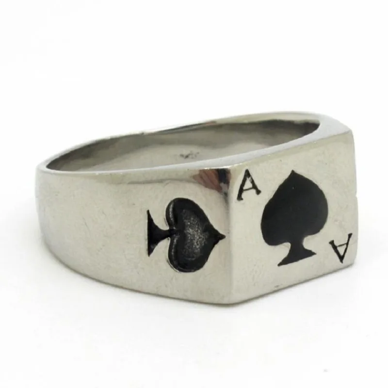 Фото Новые модные мужские ювелирные изделия кольцо для покера с крупными пиками