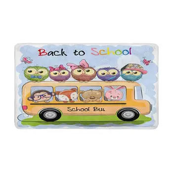 School Bus and Four Cute Cartoon Animals and Five Owls Indoor Entrance Doormat Non Slip Door Mat Entrance Rugs Home Decor
School Bus and Four Cute Cartoon Animals and Five Owls Indoor Entrance Doormat Non Slip Door Mat Entrance Rugs Home Decor