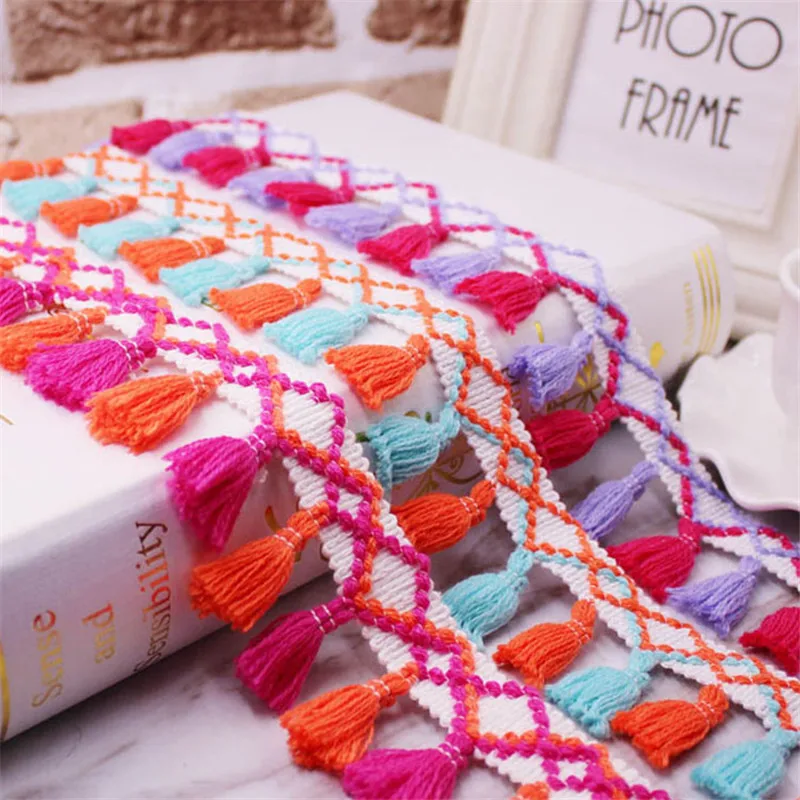 45mm Bohemia Tassel Lace Cotton Fringe Sewing Accessories DIY Garment Curtain Home Textile Decorative 1Yards Mix Color
45mm Bohemia Tassel Lace Cotton Fringe Sewing Accessories DIY Garment Curtain Home Textile Decorative 1Yards Mix Color