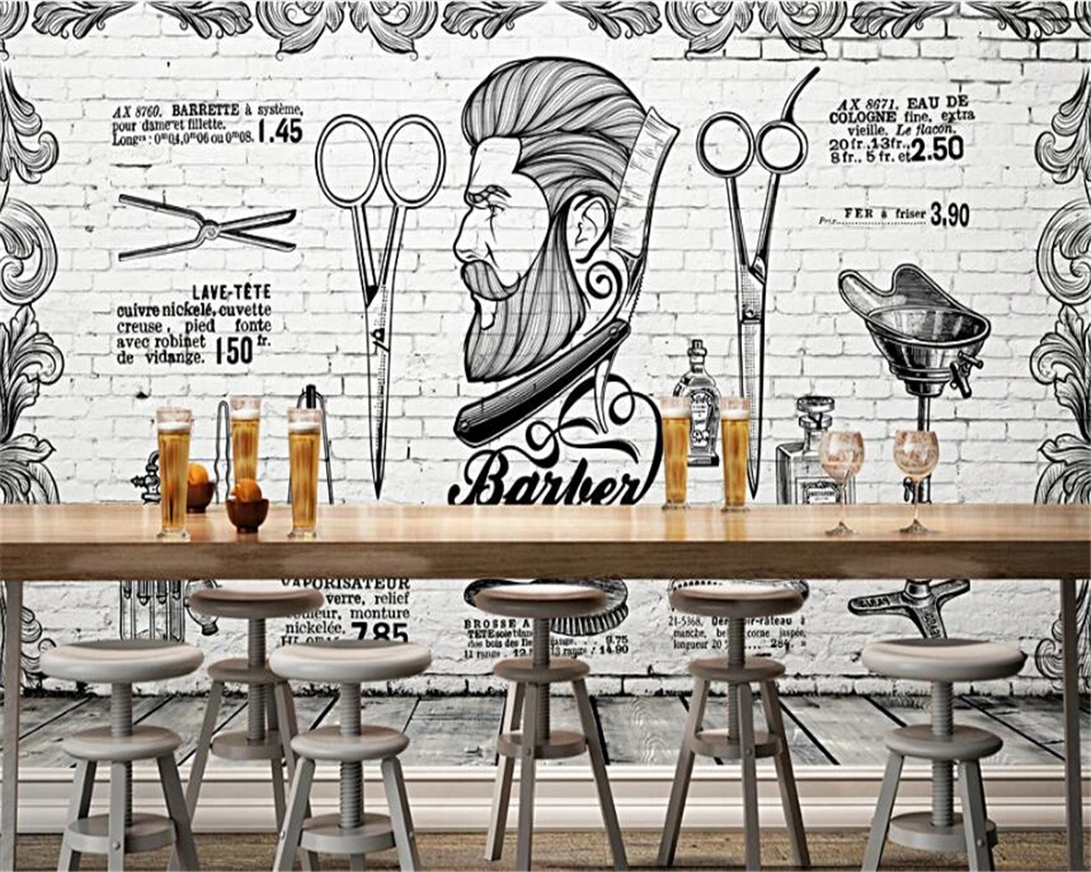 

beibehang High grade interior decoration wallpaper background wall paper of the barber shop in Europe America Europe and England