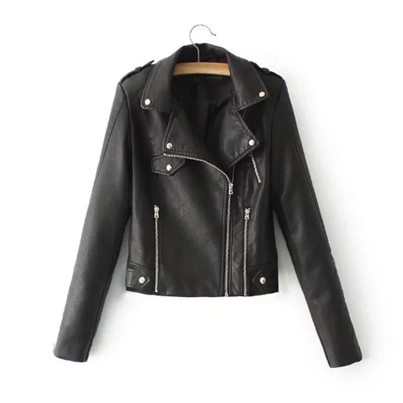 Women Jacket Leather Slim Fit Coat Lapel Zipper Motorcycle Short Coat Solid 2019 Retro Biker Outwear
Women Jacket Leather Slim Fit Coat Lapel Zipper Motorcycle Short Coat Solid 2019 Retro Biker Outwear